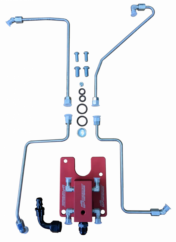 CNC Fab 1999.5-2003 7.3L CNC Fab 4-Line Feed Valley Mount Fuel Line Kit - 42201X