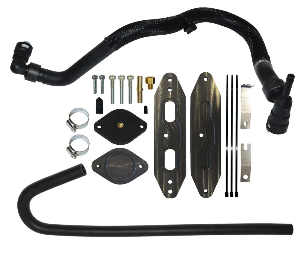 Mel's Manufacturing 15.5-16 Powerstroke 6.7L Cooler Upgrade with Coolant Re-Route Hoses, w/Pass Through plate