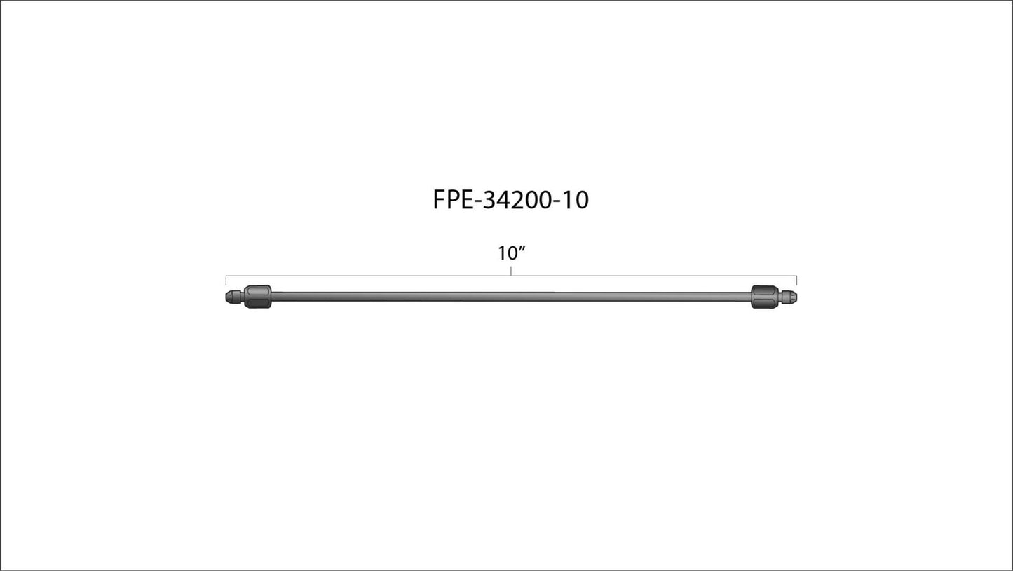 Fleece 10" High Pressure Fuel Line (8mm x 3.5mm Line, M14x1.5 Nuts)