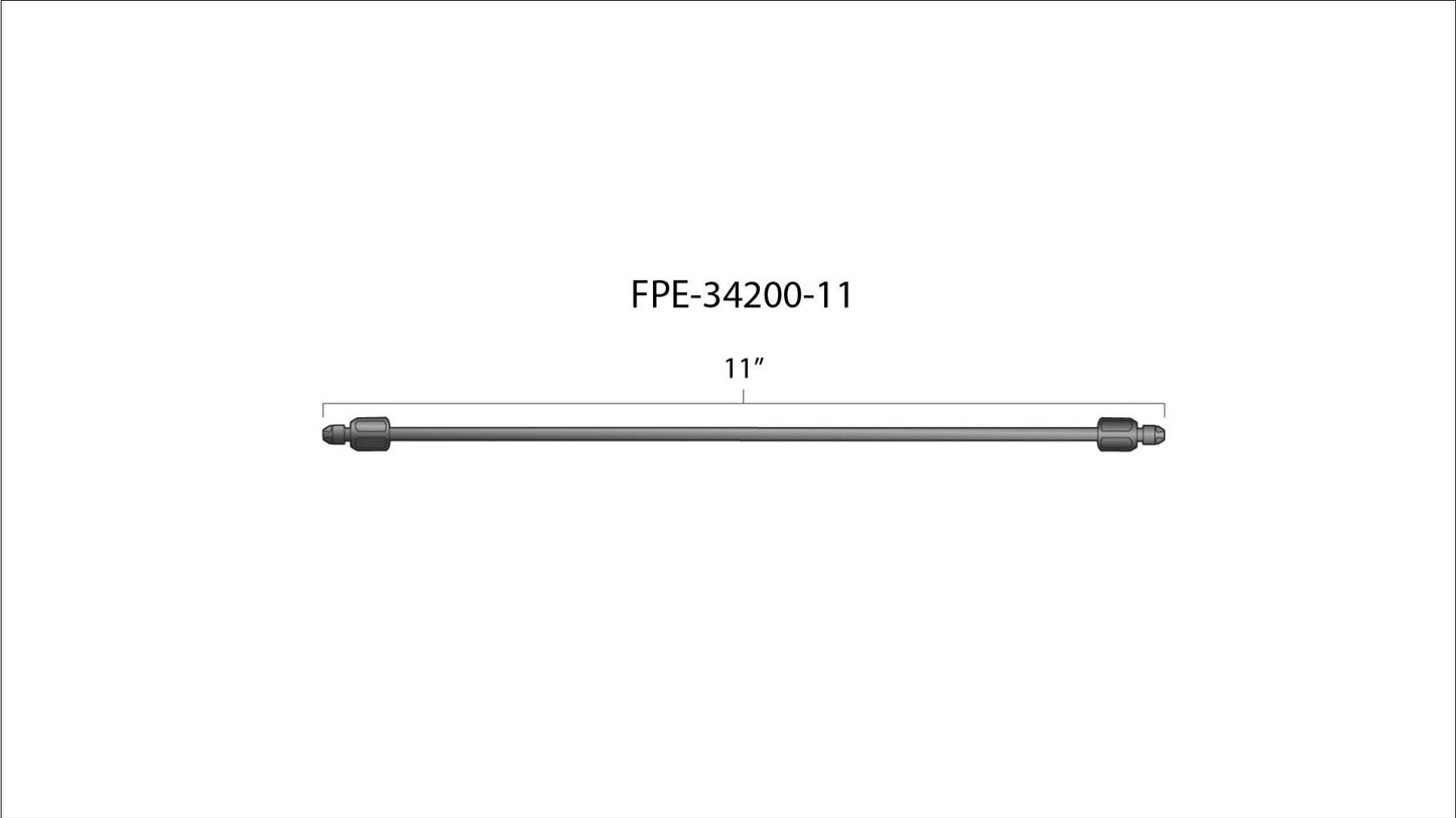 Fleece 11" High Pressure Fuel Line (8mm x 3.5mm Line, M14x1.5 Nuts)