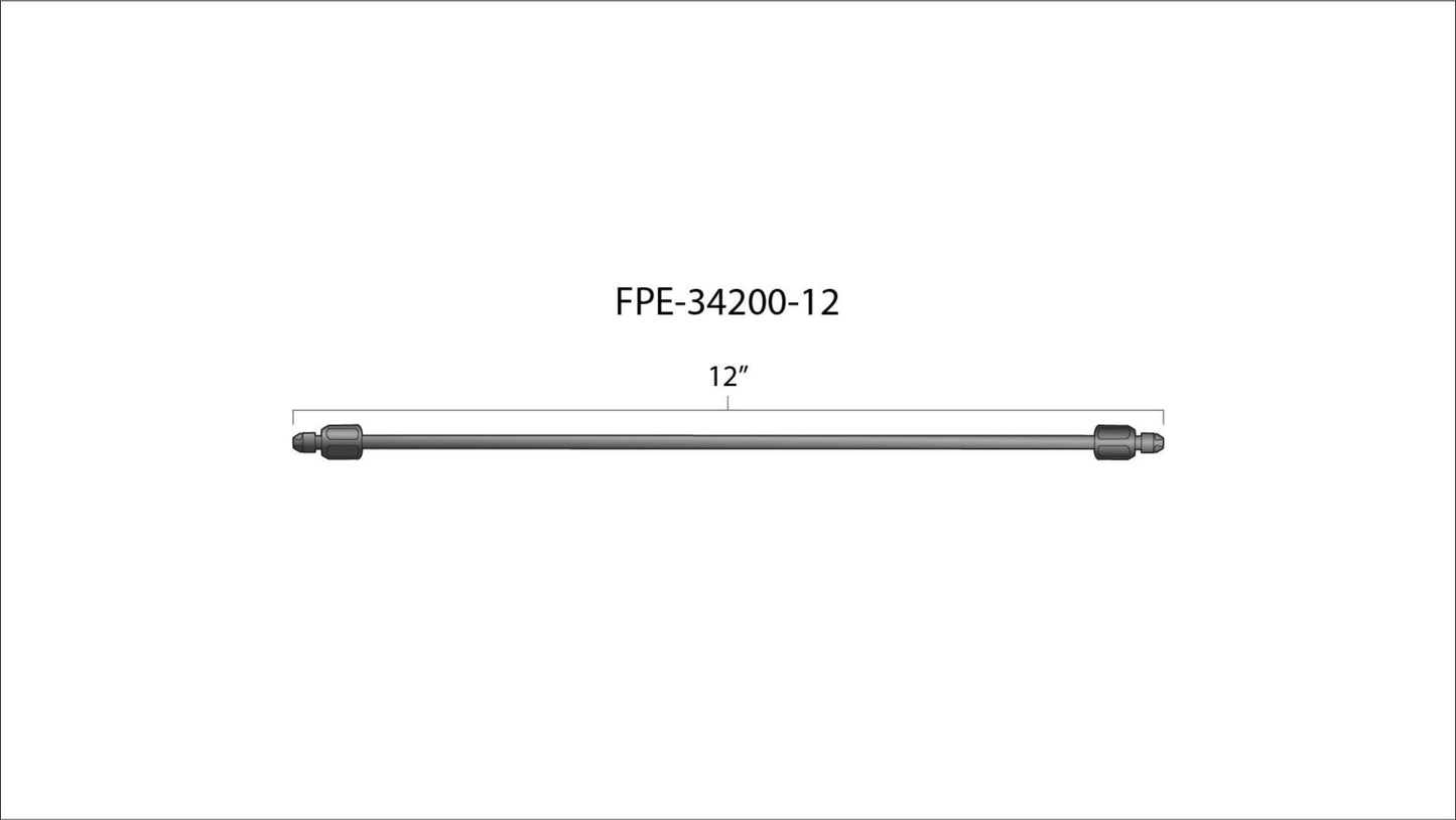 Fleece 12" High Pressure Fuel Line (8mm x 3.5mm Line, M14x1.5 Nuts)