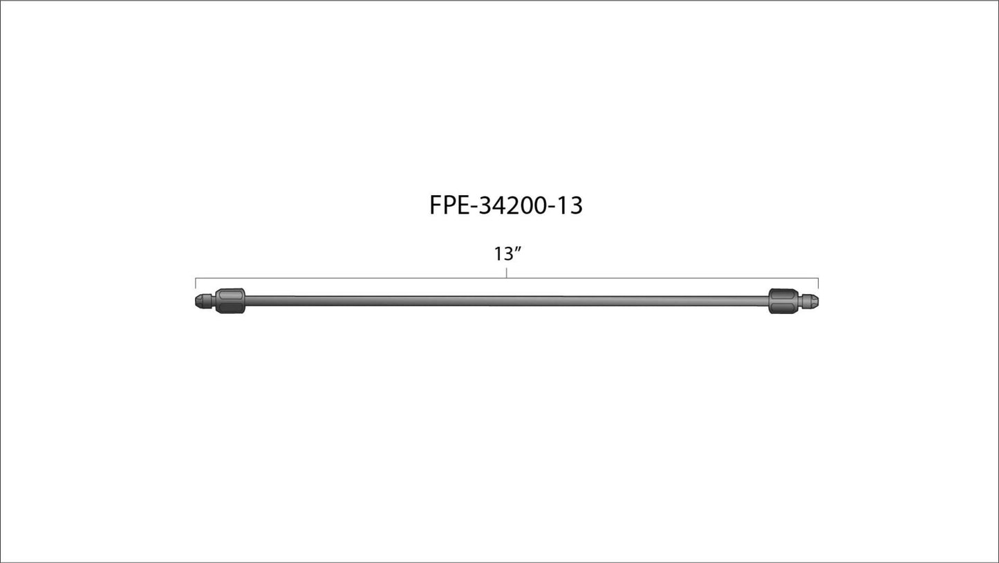Fleece 13" High Pressure Fuel Line (8mm x 3.5mm Line, M14x1.5 Nuts)