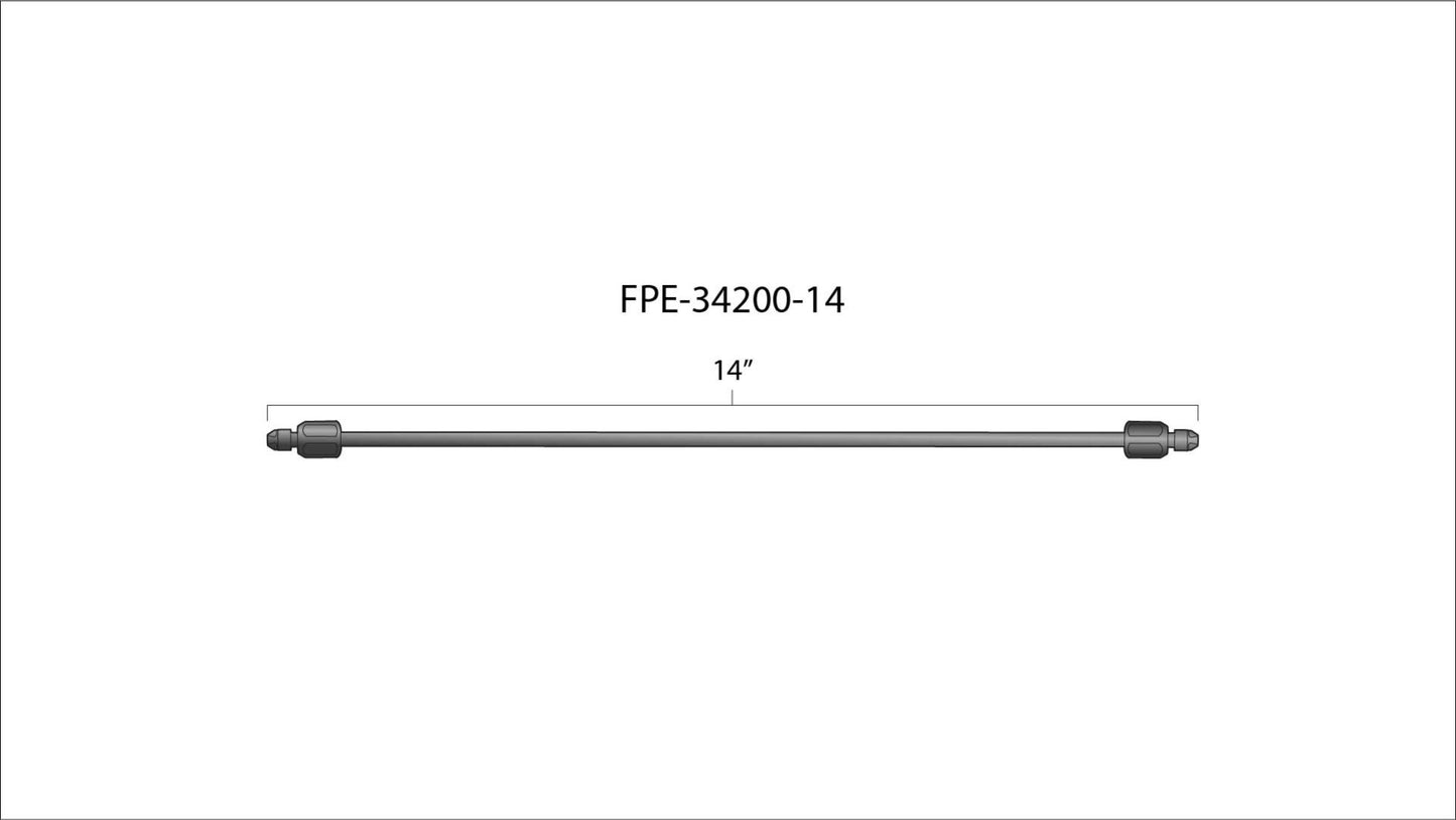 Fleece 14" High Pressure Fuel Line (8mm x 3.5mm Line, M14x1.5 Nuts)