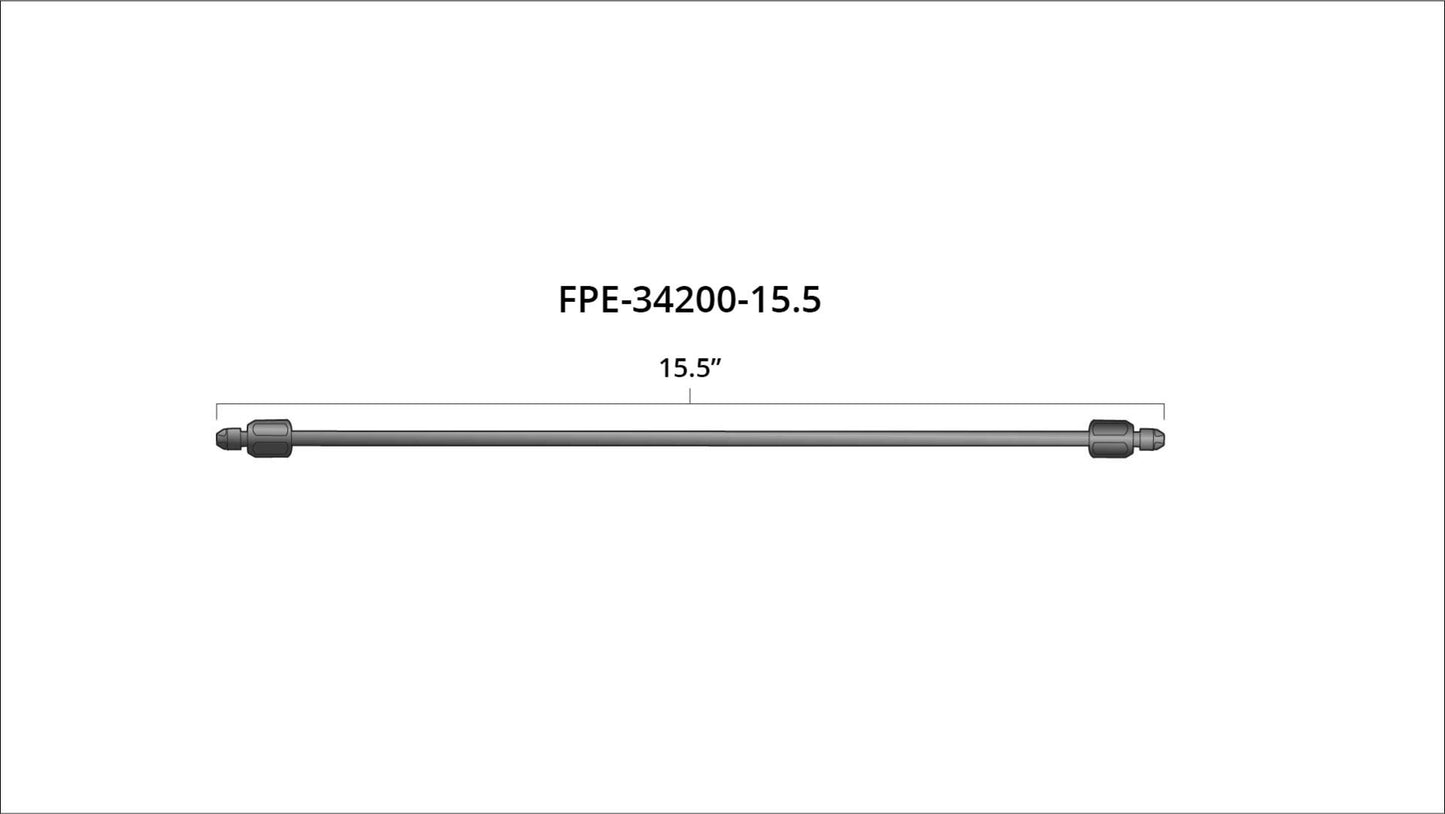 Fleece 15.5" High Pressure Fuel Line (8mm x 3.5mm Line, M14x1.5 Nuts)