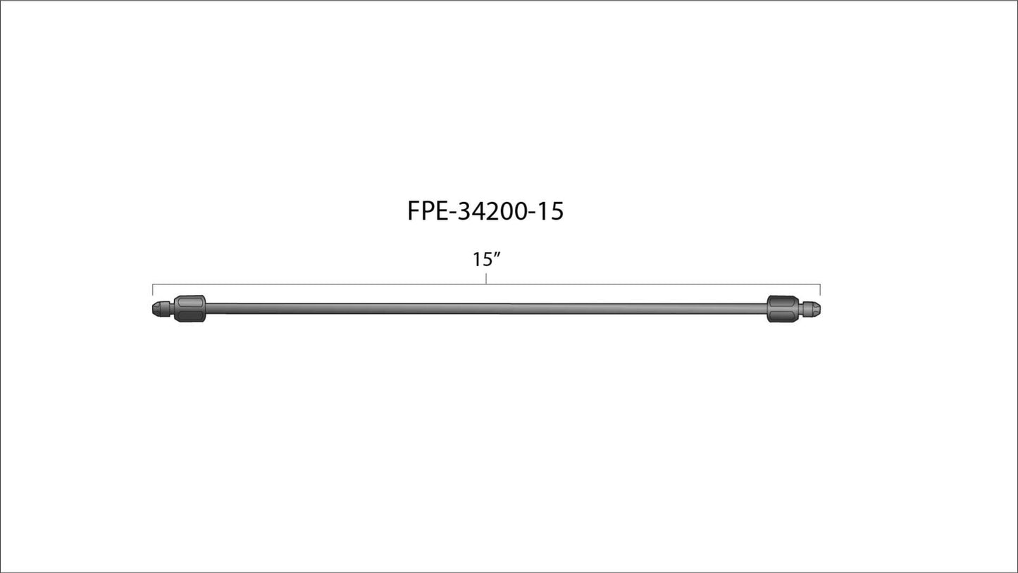 Fleece 15" High Pressure Fuel Line (8mm x 3.5mm Line, M14x1.5 Nuts)