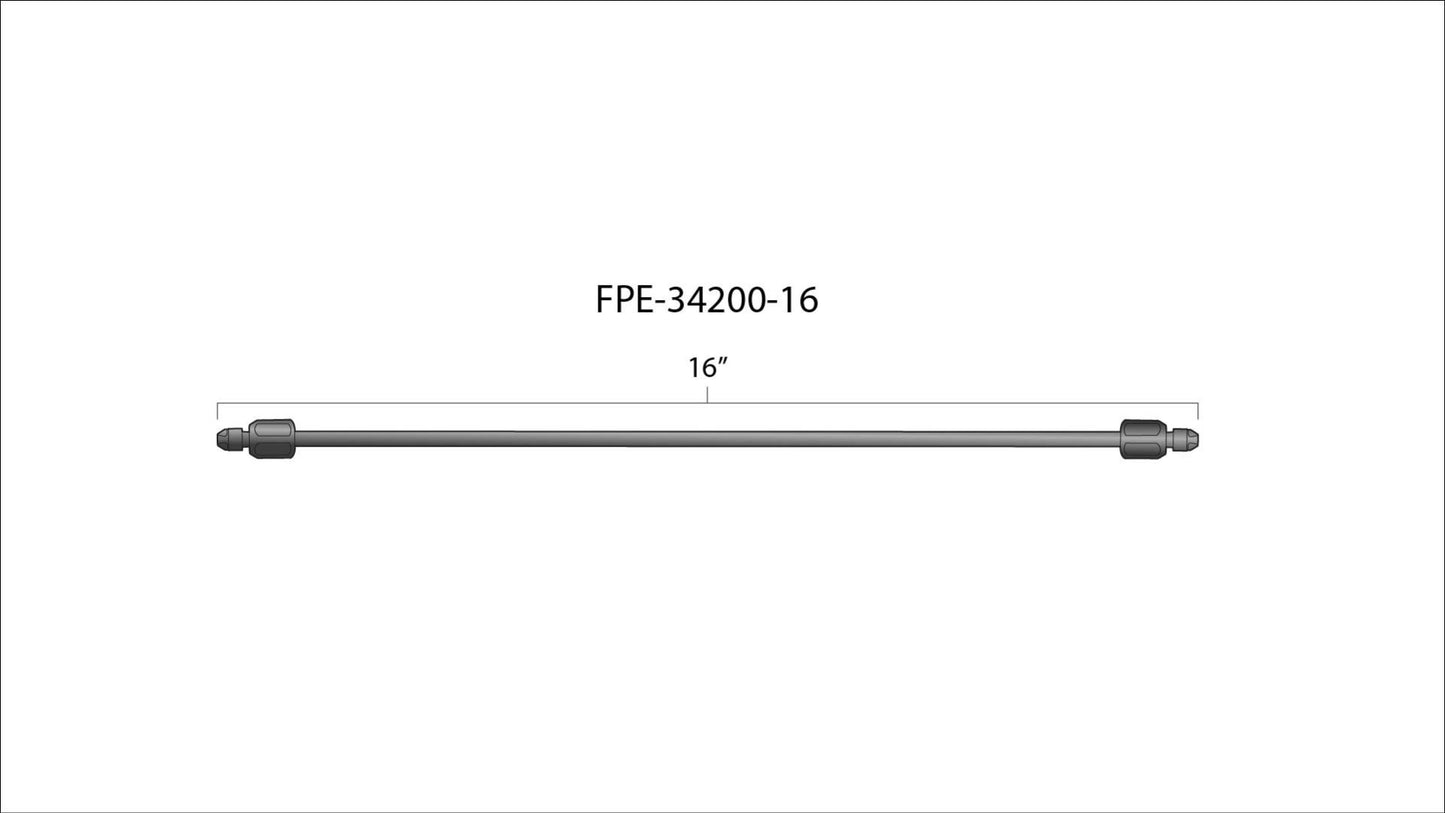 Fleece 16" High Pressure Fuel Line (8mm x 3.5mm Line, M14x1.5 Nuts)