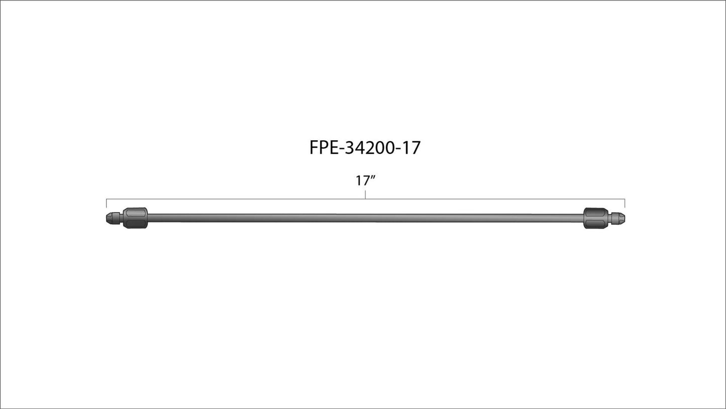Fleece 17" High Pressure Fuel Line (8mm x 3.5mm Line, M14x1.5 Nuts)