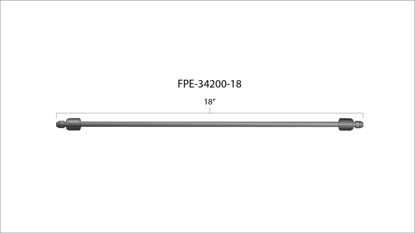 Fleece 18" High Pressure Fuel Line (8mm x 3.5mm Line, M14x1.5 Nuts)