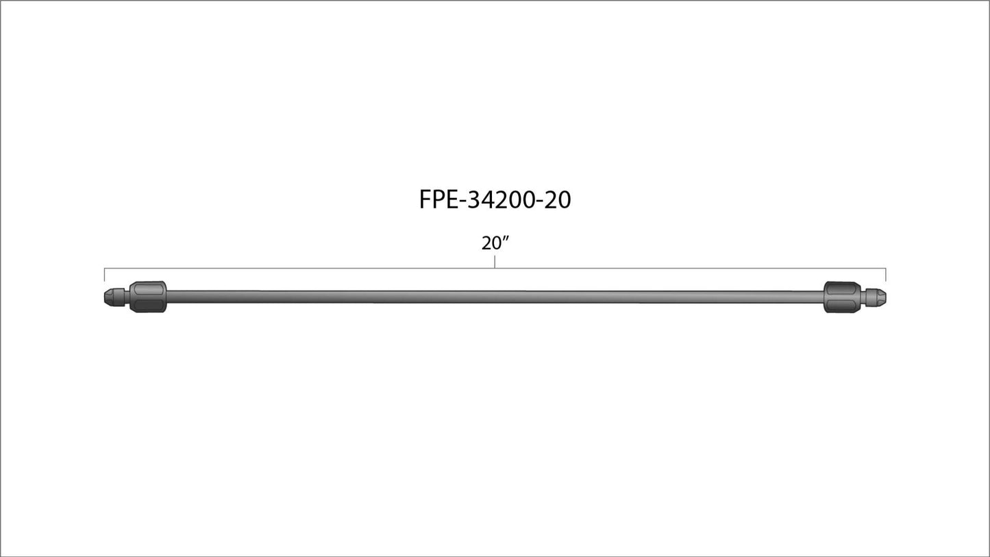 Fleece 20" High Pressure Fuel Line (8mm x 3.5mm Line, M14x1.5 Nuts)