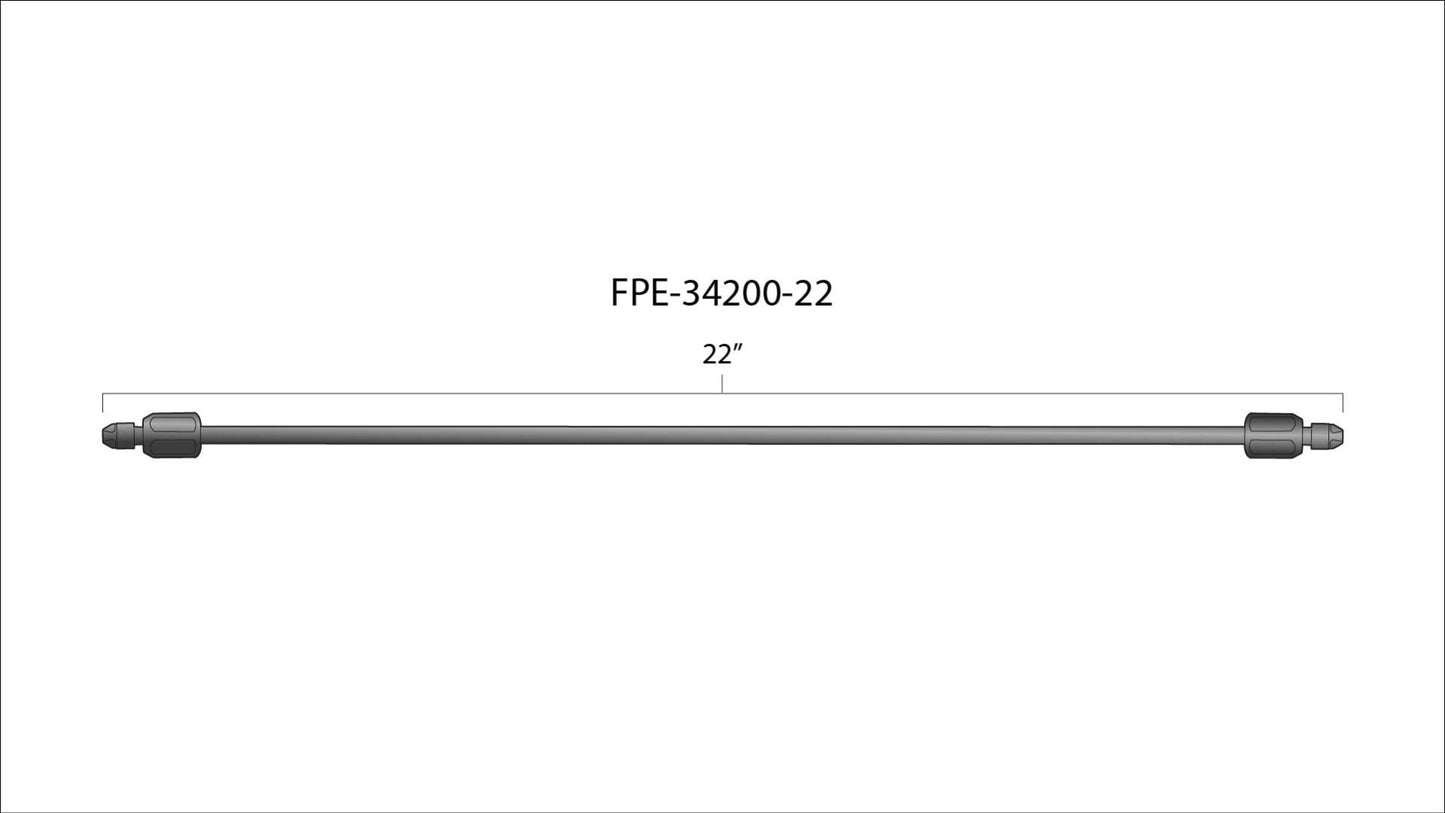 Fleece 22" High Pressure Fuel Line (8mm x 3.5mm Line, M14x1.5 Nuts)