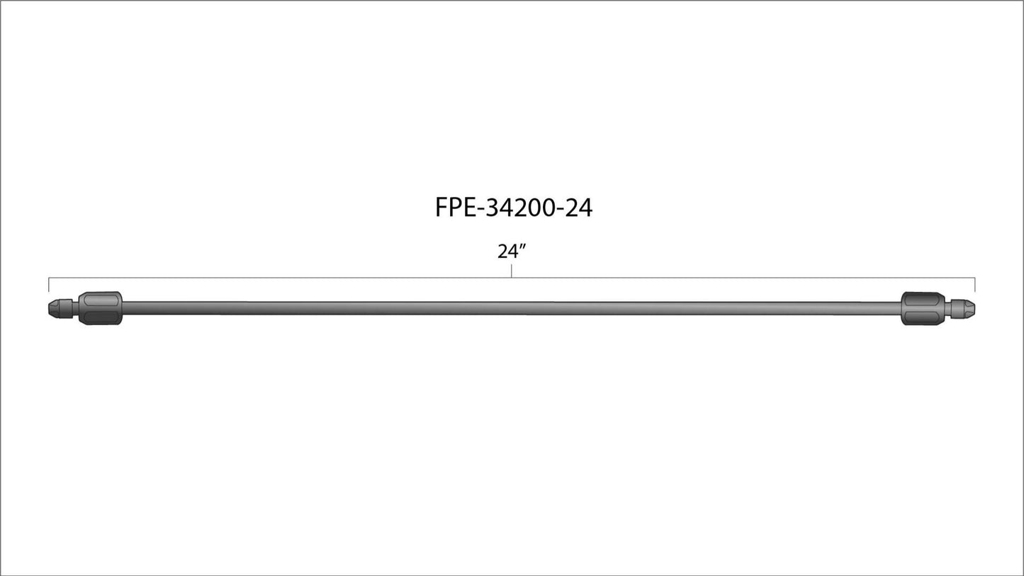 Fleece 24" High Pressure Fuel Line (8mm x 3.5mm Line, M14x1.5 Nuts)