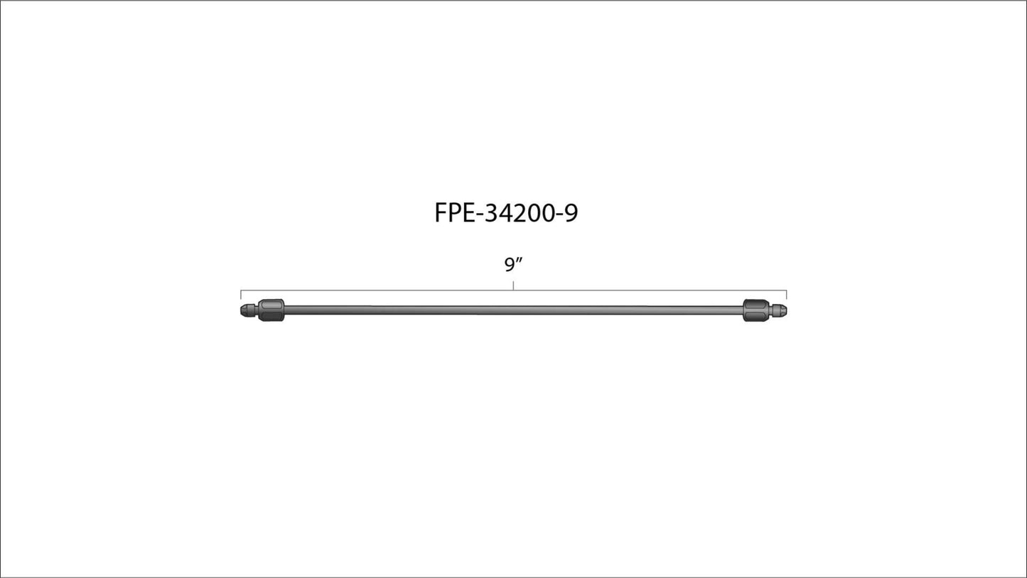 Fleece 9" High Pressure Fuel Line (8mm x 3.5mm Line, M14x1.5 Nuts)