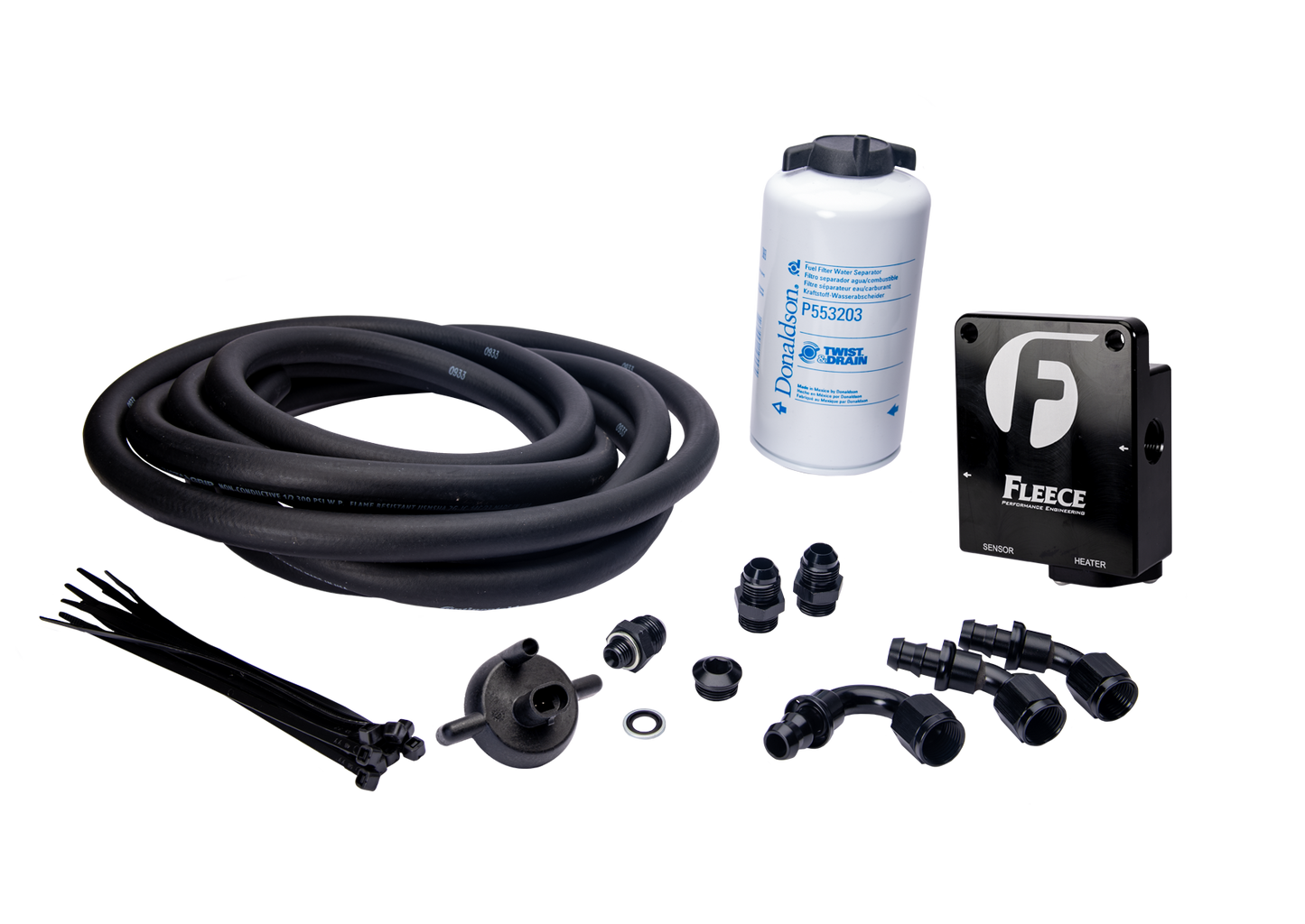 Fleece Auxiliary Fuel Filter and Line Kit for 1998.5-2002 Dodge Cummins