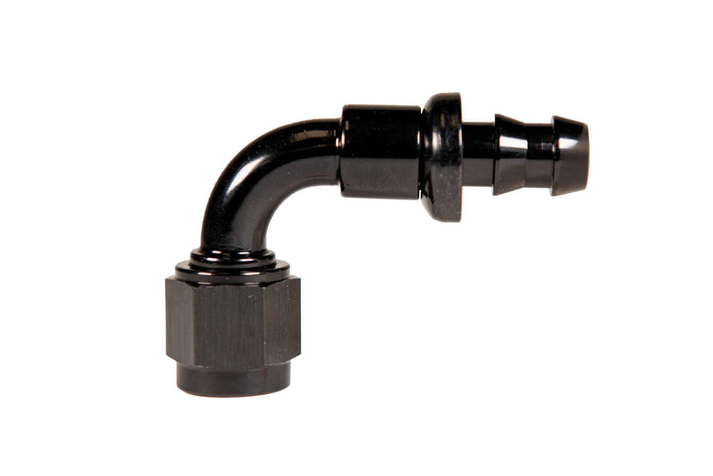 Fleece -8 90deg to Hose Barb Black