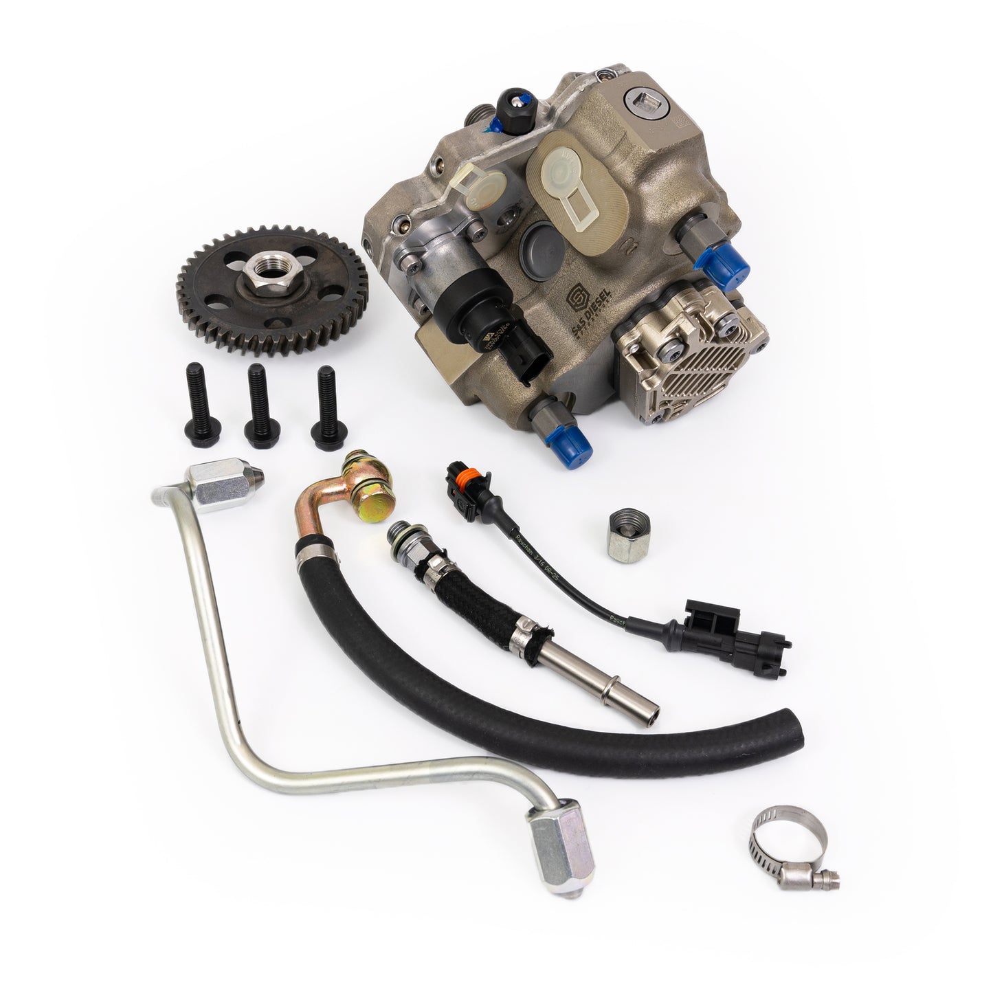 L5P CP3 Conversion Kit – 10mm
More durable replacement for the HP4 (tuning Required)
Brand new latest generation Bosch CP3NH base pump
10mm stroke 1,325 mm3/rev | Efficient up to 4,500 RPM
12mm stroke - 1,590 mm3/rev | efficient up to 4,000 RPM
14mm stroke - 1,850 mm3/rev | efficient up to 3,500 RPM
Compatible with factory supply pump
Fits 2017 to current GM 2500-5500 Diesel Trucks
Canadian Dirty Online Diesel Hell On Wheels Performance Customs Ltd Limited Canada Dealer Wholesale SSFueled S&S Diesel Motors