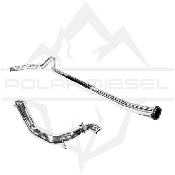 Polar Diesel 2023-2025 Ford Powerstroke 6.7L 5” Polished Downpipe Back Exhaust & Downpipe Package
