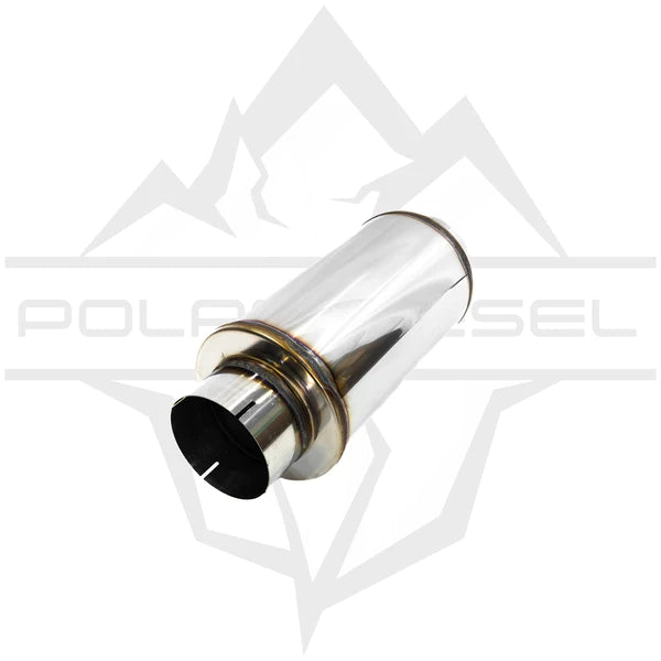 PD-4-69001500 Polar Diesel Universal 5" Muffler Hell On Wheels Performance Ltd Limited Yukon Northwest Territories Nunavut British Columbia Alberta Saskatchewan Manitoba Ontario Quebec Newfoundland Labrador Prince Edward Island Nova Scotia New Brunswick Canada