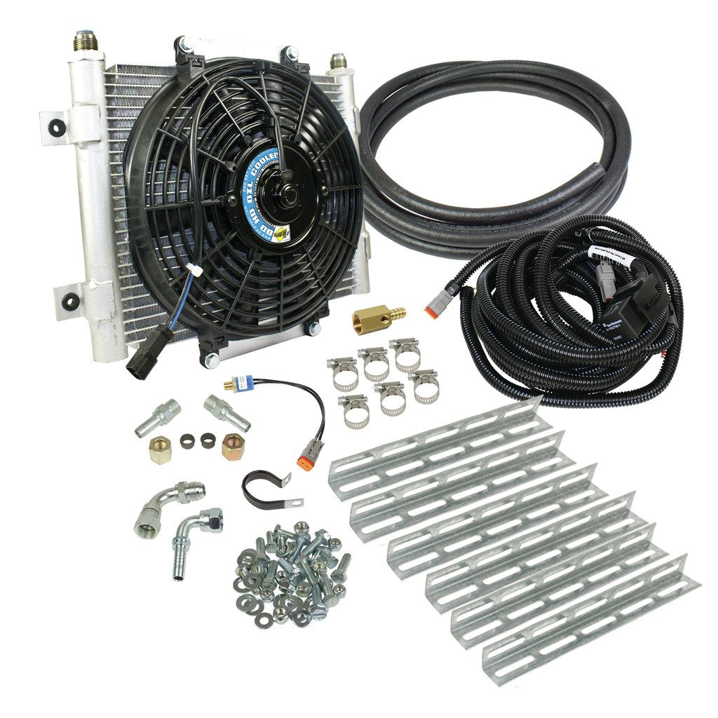 1030606-1/2 BD XTRUDE TRANSMISSION COOLER WITH FAN - COMPLETE KIT 1/2IN LINES Hell On Wheels Ltd Canada