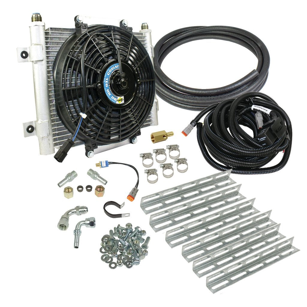 1030606-1/2 BD XTRUDE TRANSMISSION  COOLER WITH FAN - COMPLETE KIT 1/2IN LINES Hell On Wheels Ltd Canada