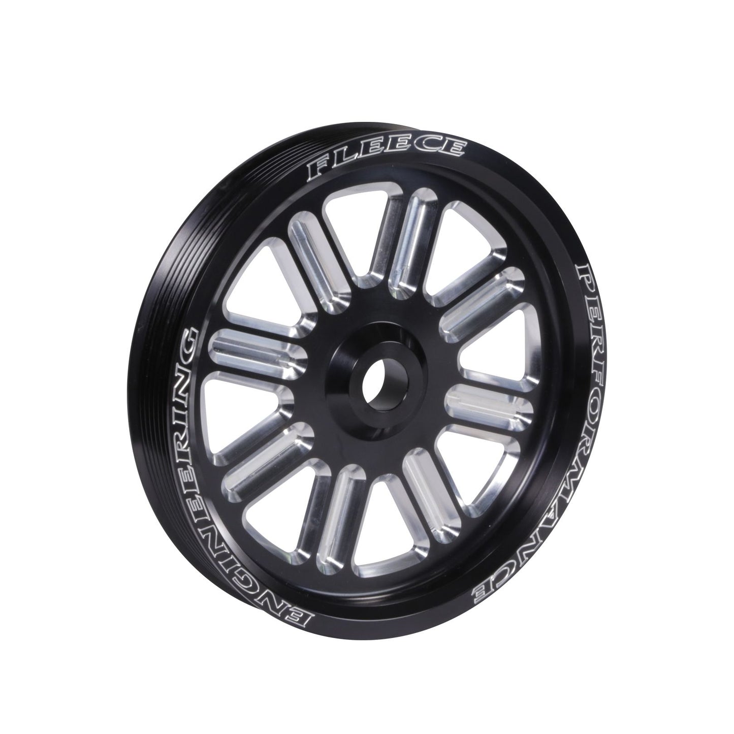 FPE-34211-BLK-SPK Fleece Spoke Design Cummins Dual Pump Pulley (Black) Hell On Wheels Canada
