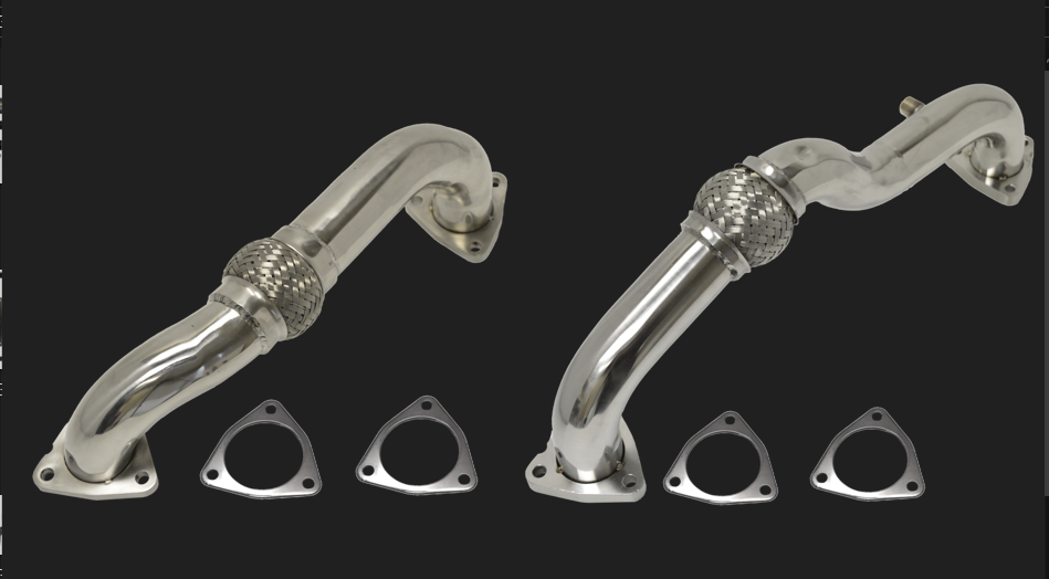 Mel's Manufacturing 08-10 FORD 6.4 UPPIPE W/Ebp + O2 Bungs W/Passenger/Driver