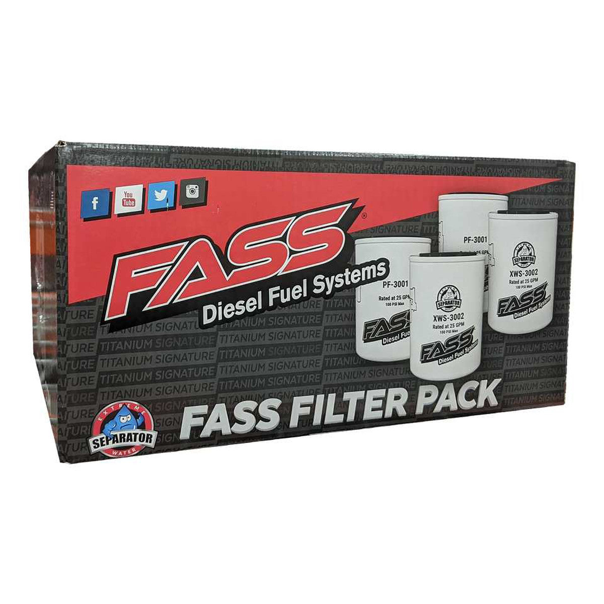 FP3000 FASS Fuel Systems Filter Pack (2) XWS-3002 & (2) PF-3001 (FP3000) Hell On Wheels Ltd Canada