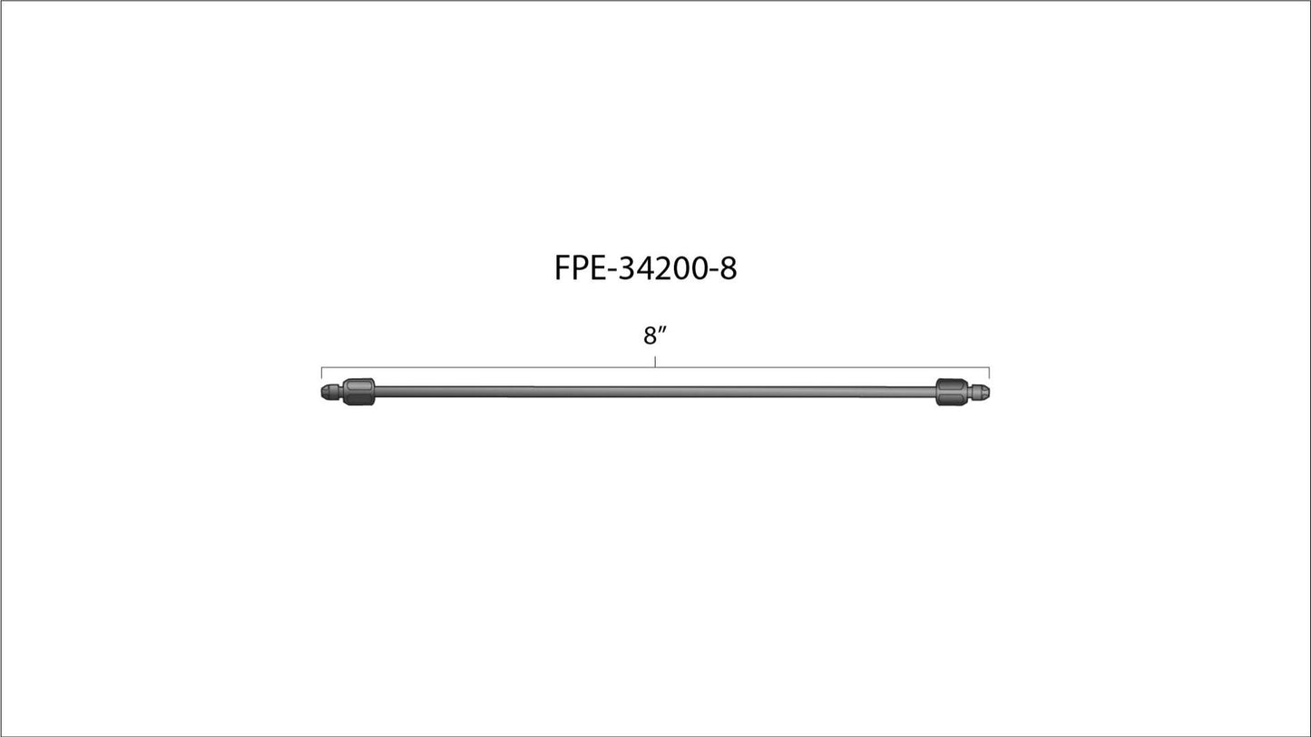 Fleece 8" High Pressure Fuel Line (8mm x 3.5mm Line, M14x1.5 Nuts)