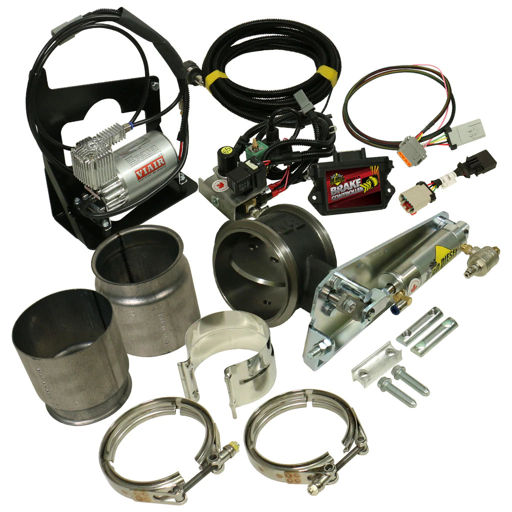 1027344 BD EXHAUST BRAKE (REMOTE) W/NON-VGT TURBO & 4-INCH EXHAUST KIT C/W AIR COMPRESSOR - DODGE 6.7L CUMMINS 2007.5-2017 Hell On Wheels Ltd Canada