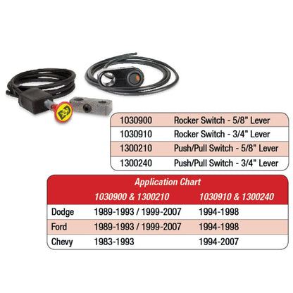 1030900 BD ROCKER SWITCH KIT, EXHAUST BRAKE - 5/8 MANUAL LEVER Hell On Wheels Ltd Canada