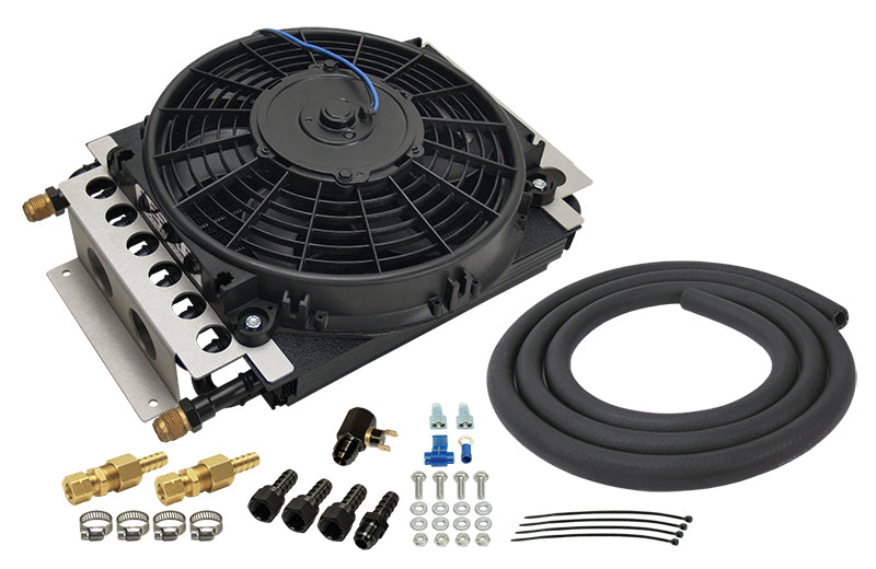 15900 Derale 16 Pass Electra-Cool Remote Transmission Cooler Kit, -8AN Inlets Hell On Wheels Ltd Canada
