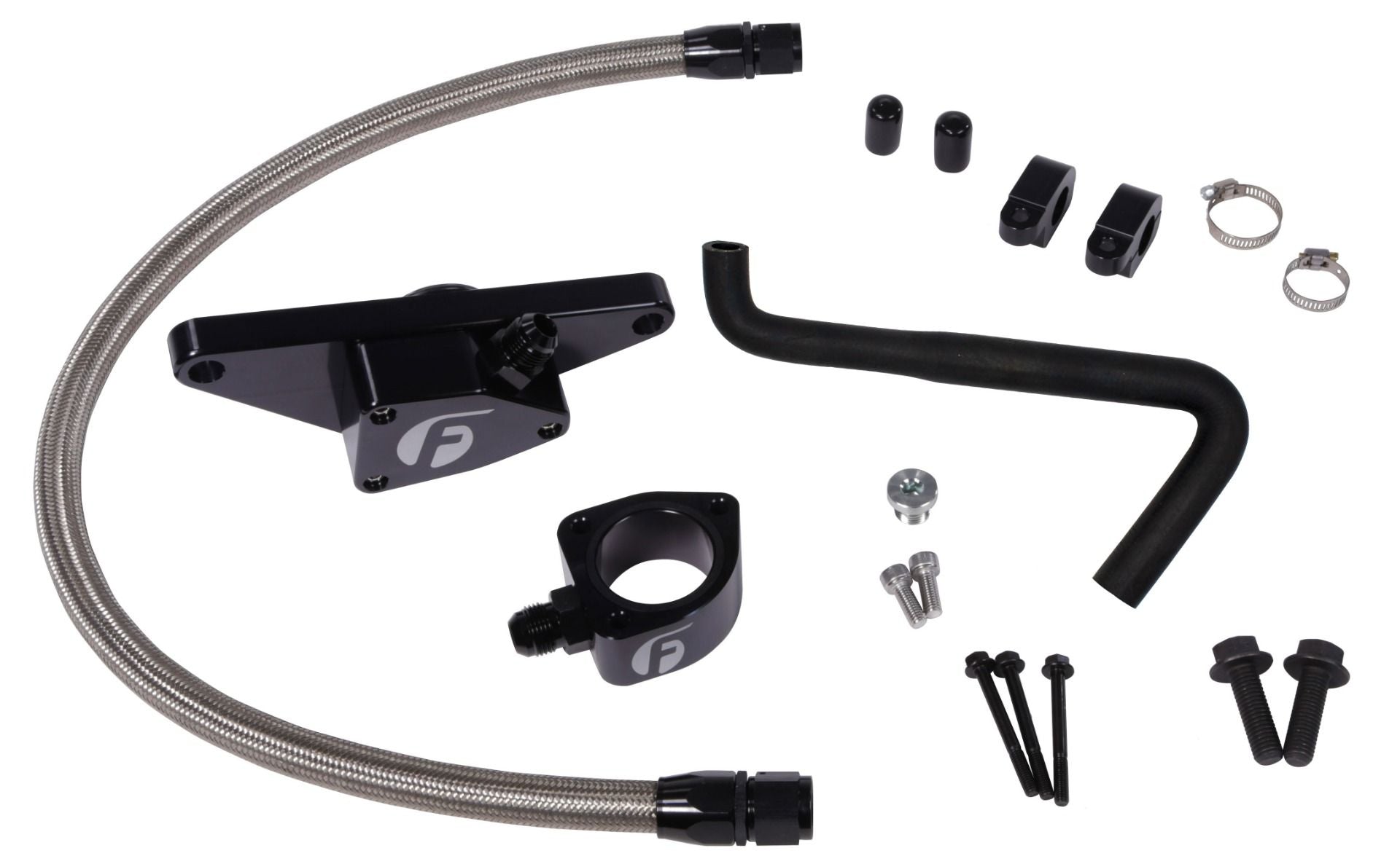 FPE-CLNTBYPS-CUMMINS-0607-SS Fleece Cummins Coolant Bypass Kit (2006-2007 Auto Trans) w/ Stainless Steel Braided Line Hell On Wheels Canada