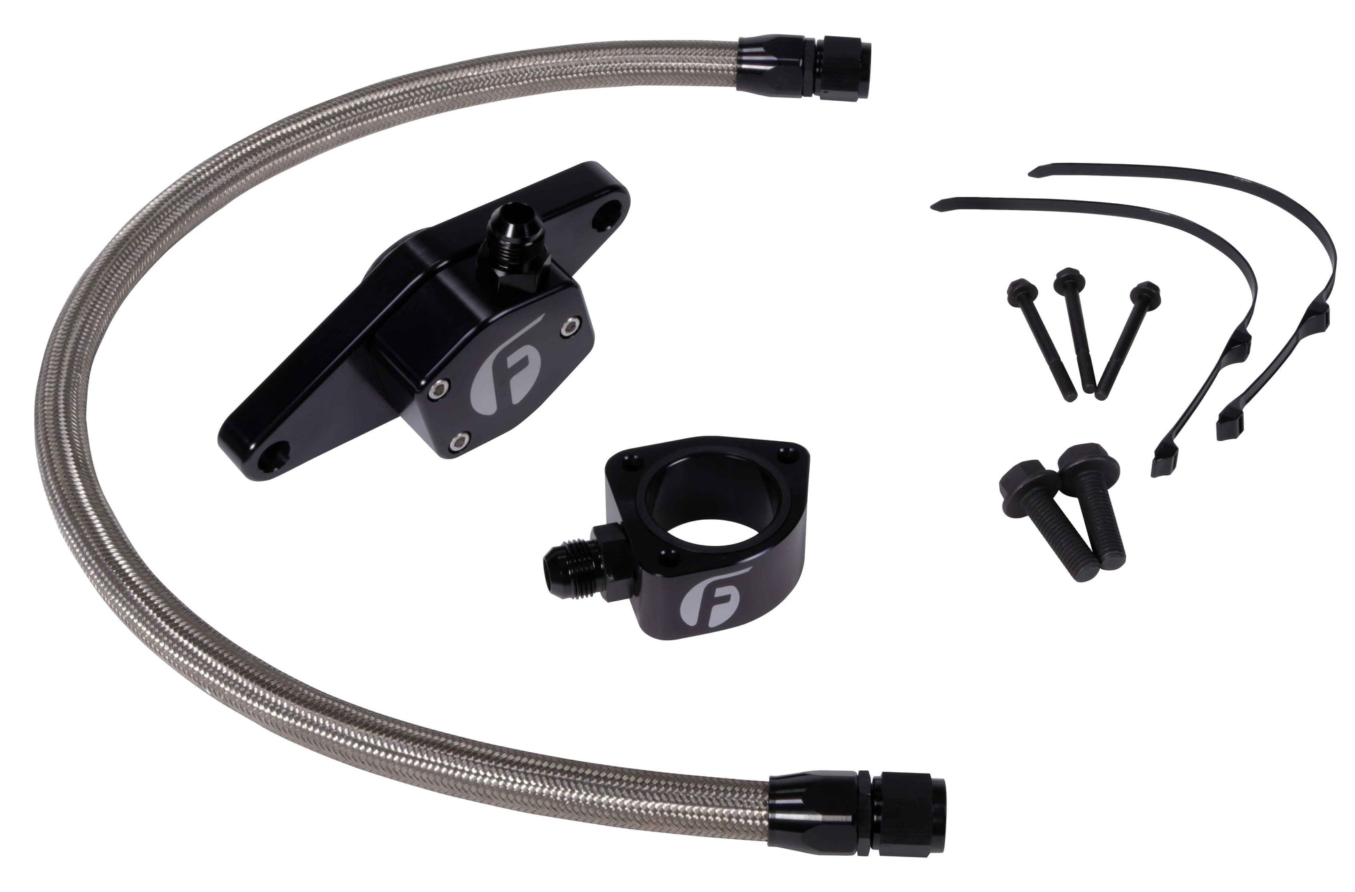 FPE-CLNTBYPS-CUMMINS-VP-SS Fleece Cummins Coolant Bypass Kit VP (1998.5-2002) w/ Stainless Steel Braided Line Hell On Wheels Canada