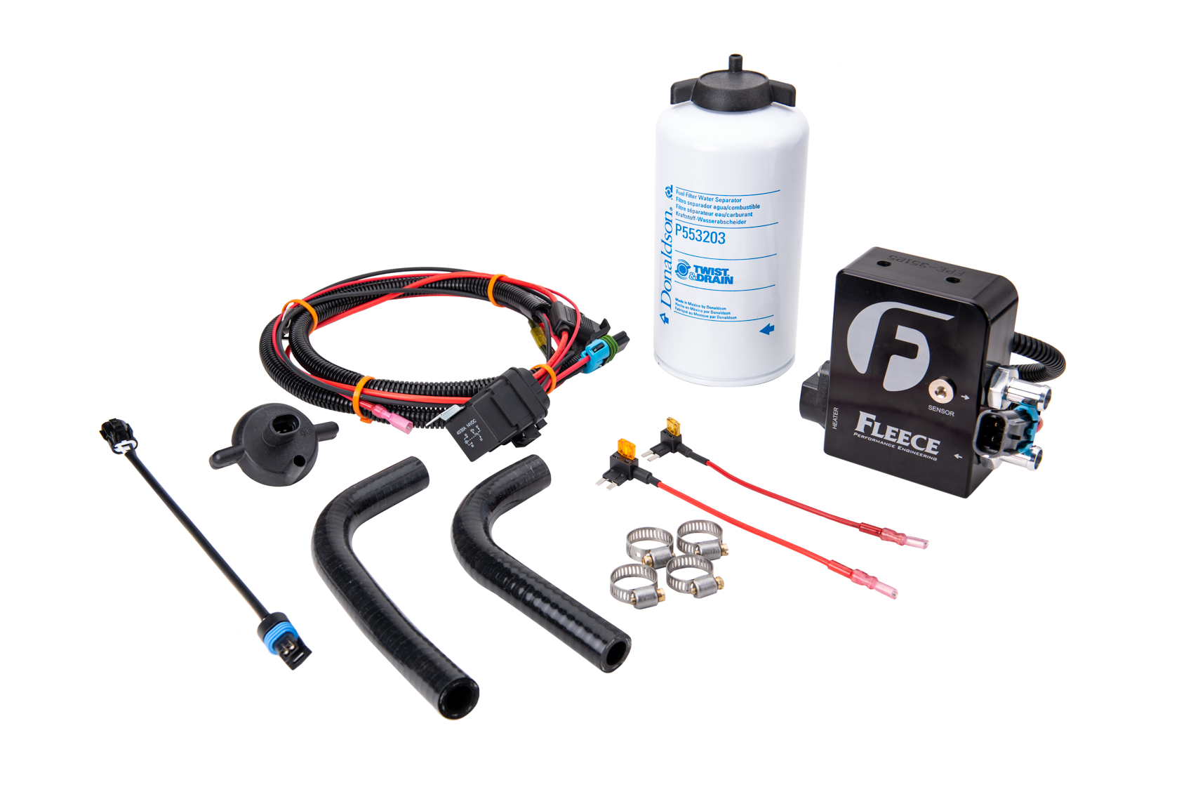 FPE-DMAX-HFFBA-1116 Fleece Auxiliary Heated Fuel Filter Kit for 2011-2016 LML Duramax Hell On Wheels Canada