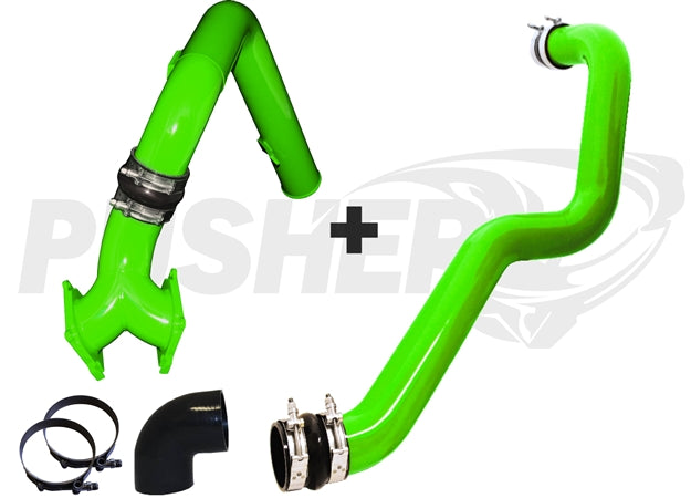 Pusher SuperMax Intake System and HD Driver-side Charge Tube for 2004.5-2005 Duramax LLY Trucks