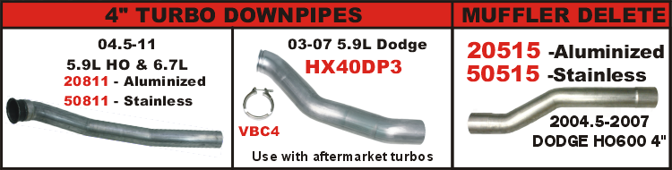 20811 Flo-Pro 04.5-11 5.9 HO & 6.7 4" Turbo Downpipe Hell On Wheels Ltd Canada